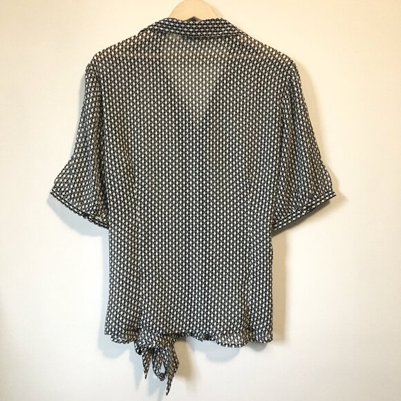 Semi Sheer Belted Modern Button Down Dress Shirt - Picture 2 of 16